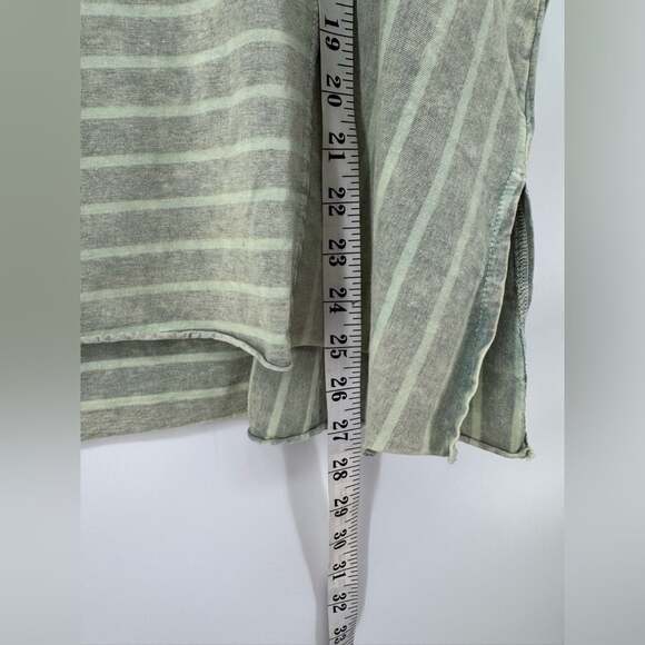Pilcro Anthropologie The Riley Top Scoop Neck Green Striped Cotton Relaxed Fit - Picture 6 of 8